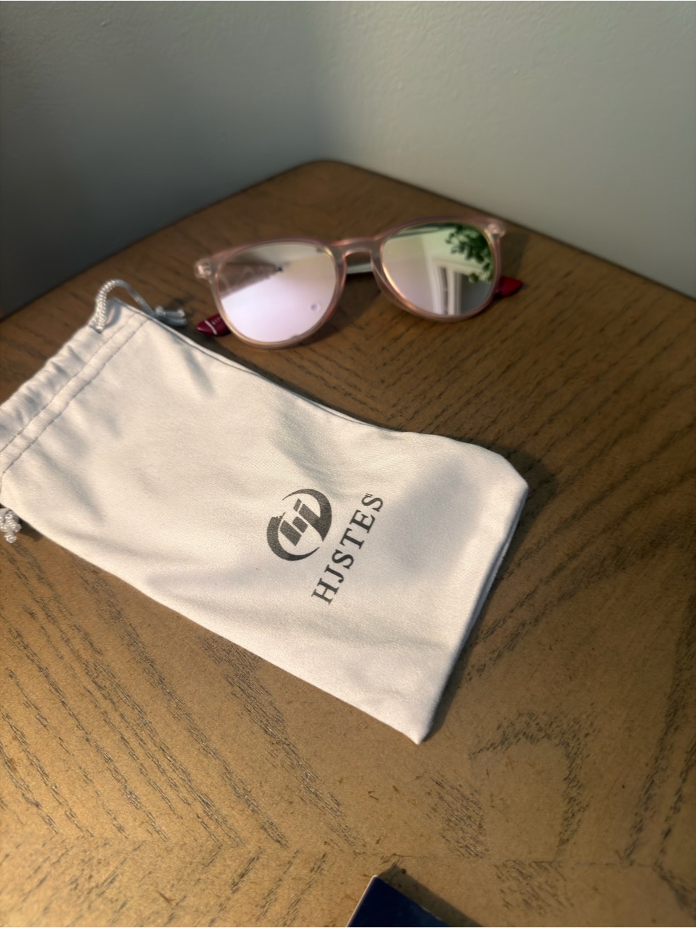Kids Pink Frame Sunglasses with Yellow-Green Mirrored Lenses